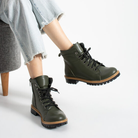Botas verdes de mujer de piel - Piel