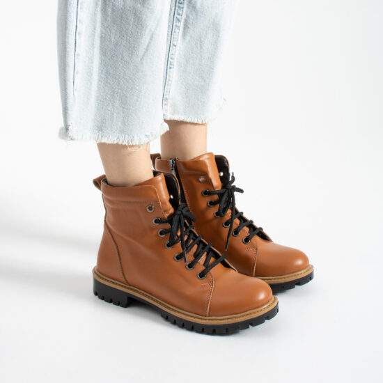 Botas marrones de mujer de piel - TSL Memory Rebel Toffee