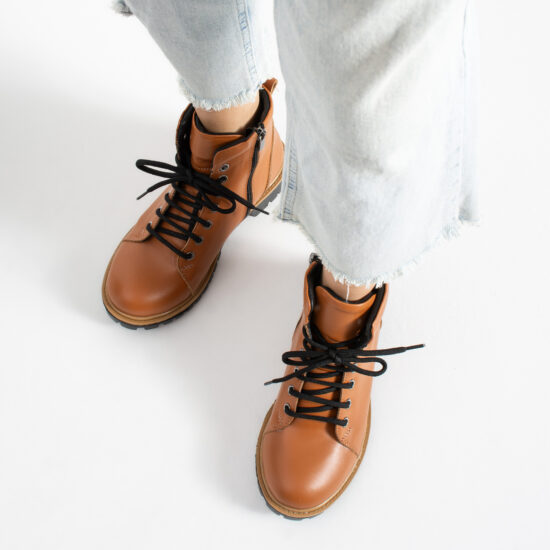 Botas marrones de mujer de piel Botines de mujer 10 Botines de mujer - TSL Memory Rebel Toffee