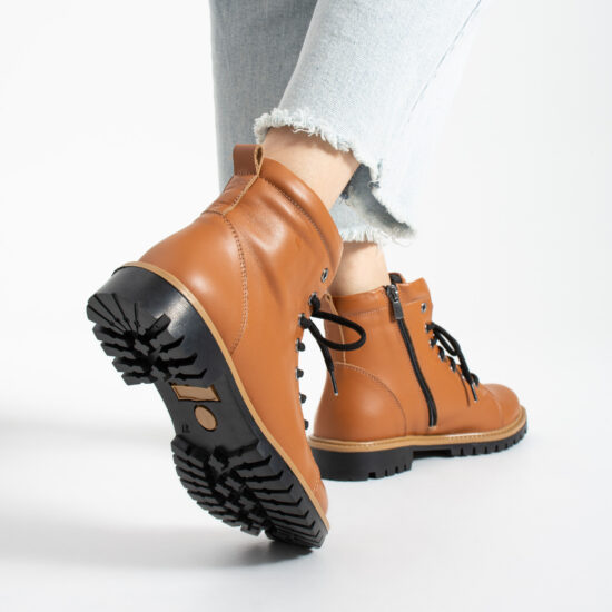 Botas marrones de mujer de piel Botines de mujer 12 TSL Memory Rebel Toffee - Marrón - Piel