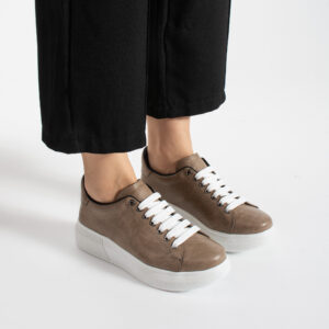 Zapatillas casual de mujer de piel - TSL Timeless Sandstone