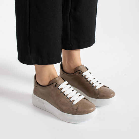 Zapatillas casual de mujer de piel - TSL Timeless Sandstone
