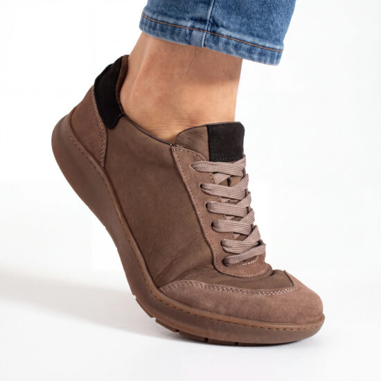 Zapatillas barefoot para hombre de piel natural Zapatillas casual para hombre 15 TSL Barefoot Atlas Taupe - Visón - Nobuk