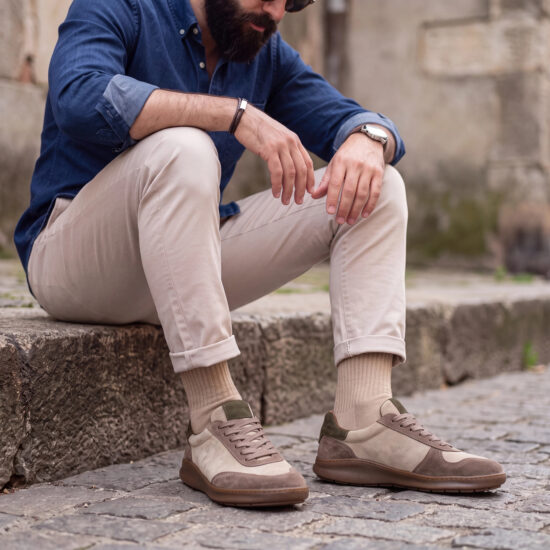 Zapatillas barefoot para hombre de piel natural - Beige